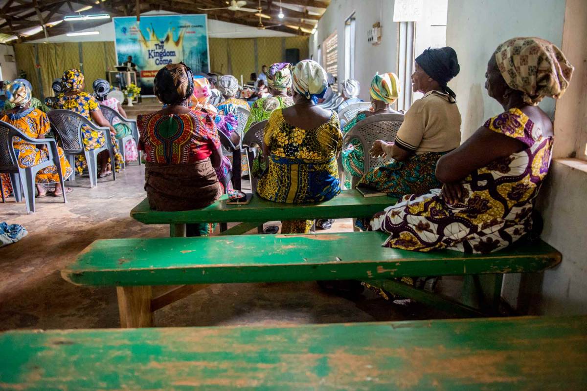 An Akpafu-Odomi church service in Ghana, West Africa.