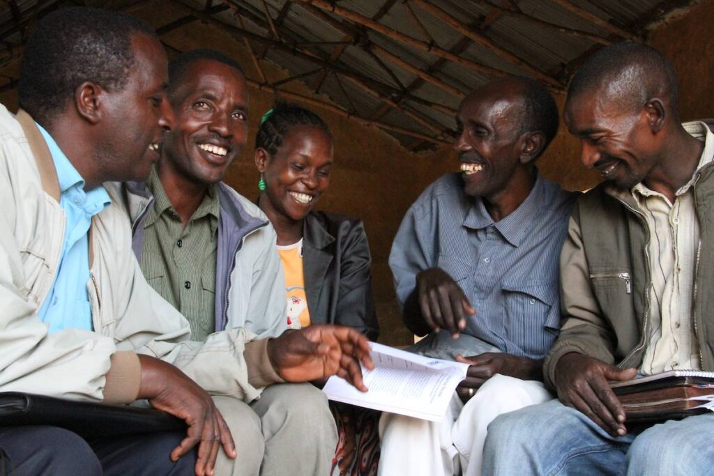 Ethiopian believers gathered for church.