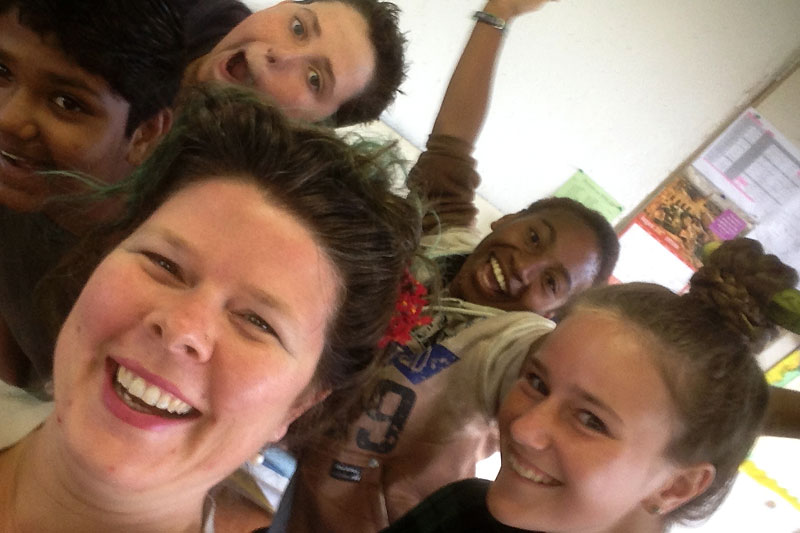 Donna Smith with students