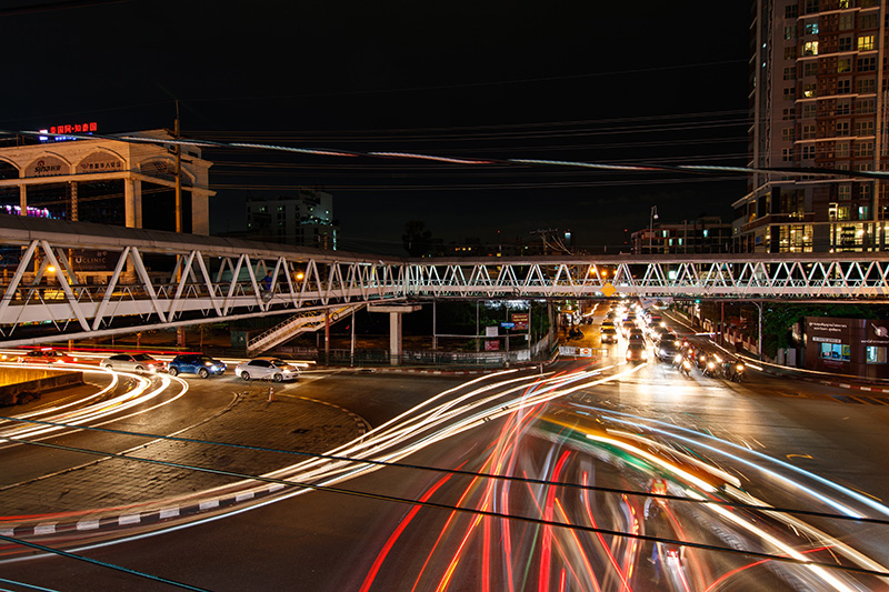 Busy highway intersection.