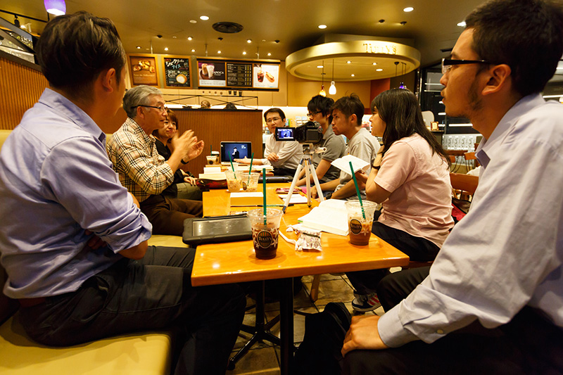 Work meeting at a restaurant