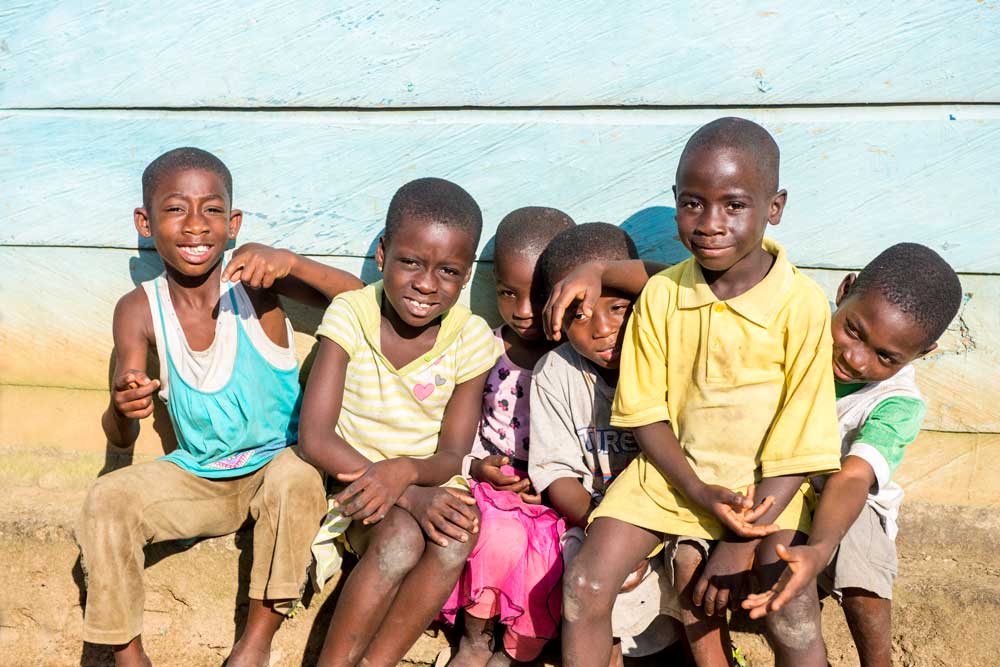 group of kids sitting together