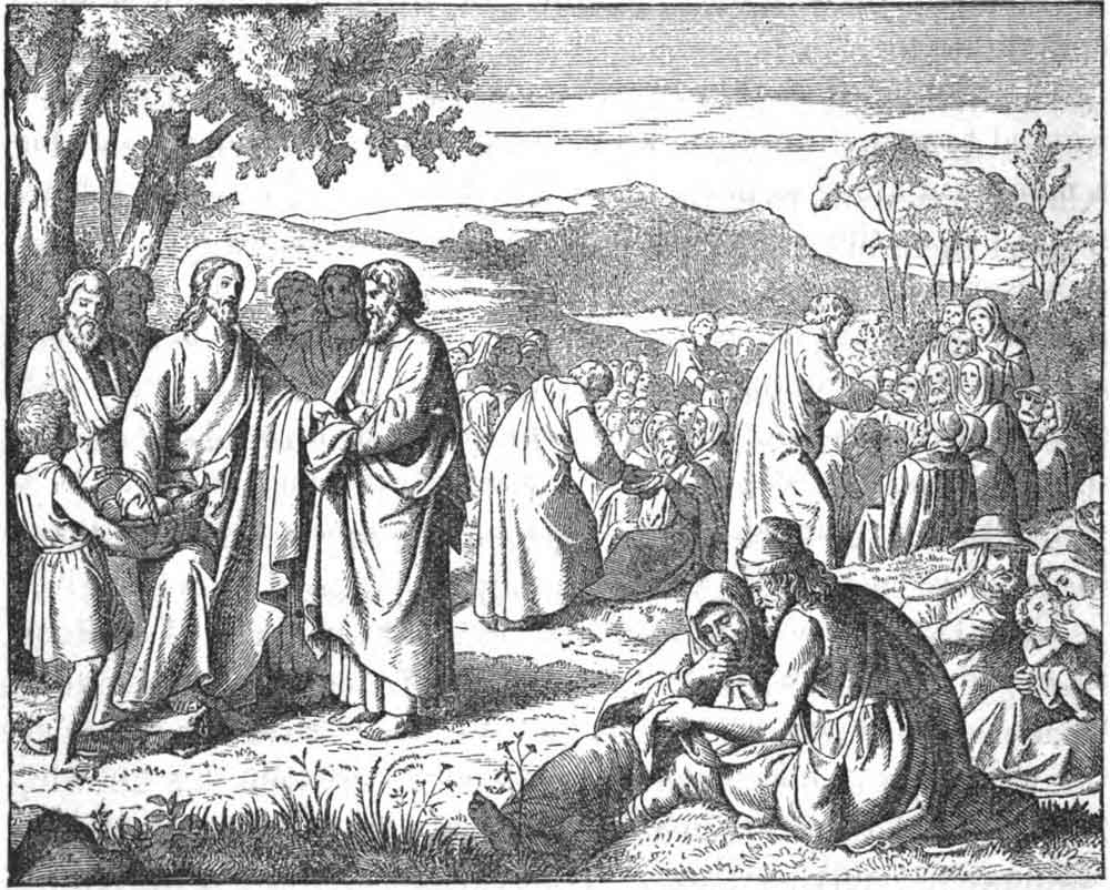 Jesus feeds the multitude