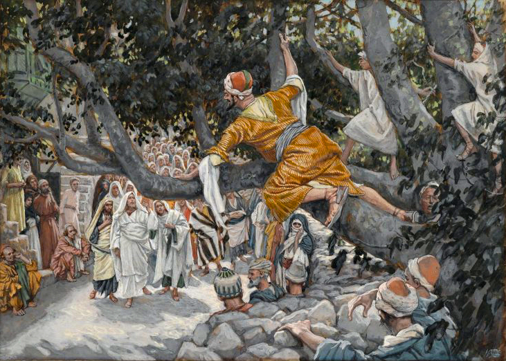 Zacchaeus in the Sycamore Awaiting the Passage of Jesus by James Tissot