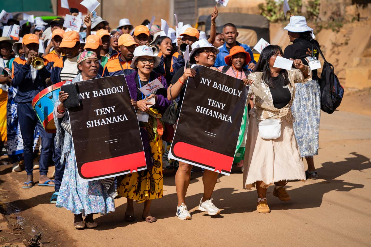 /><figcaption>The local church celebrating the Sihanaka Bible.</figcaption></figure>
<h3>The Sihanaka Bible: A Milestone of Transformation</h3>
<p>On July 14, 2024, the Sihanaka Bible was dedicated. This momentous occasion was a celebration of God’s faithfulness, and it was a powerful demonstration of how people’s lives are transformed when they encounter Jesus through Scripture in a language they understand.</p>
<p>Razafinjaka, a translator for the Sihanaka Bible, shared how the process of Bible translation “wakes up the real language” and opens doors for evangelism. She said:</p>
<aside class= The local church celebrating the Sihanaka Bible.