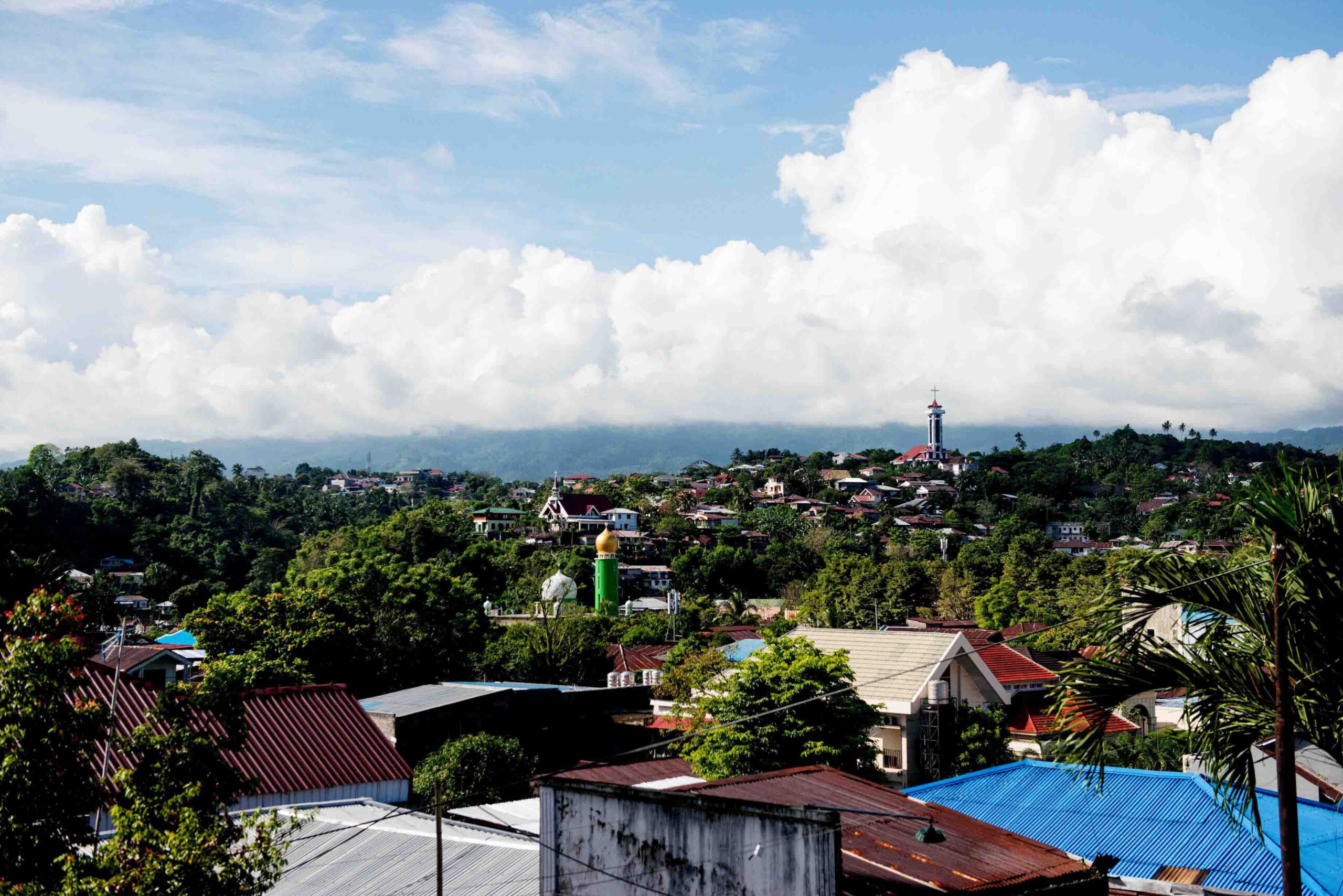 Scenic image of Ambonese town.