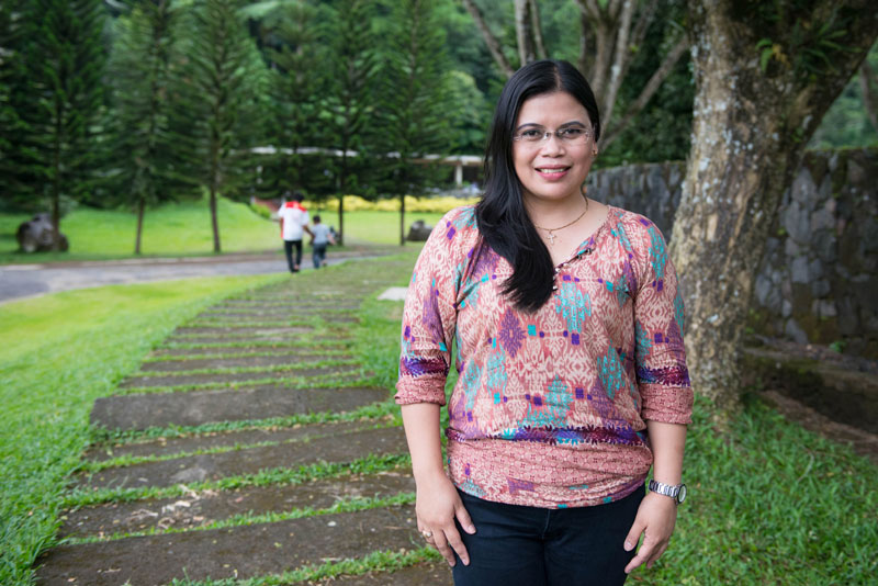 Yuli Sapulette, a translator on the Manado Malay team in Indonesia.