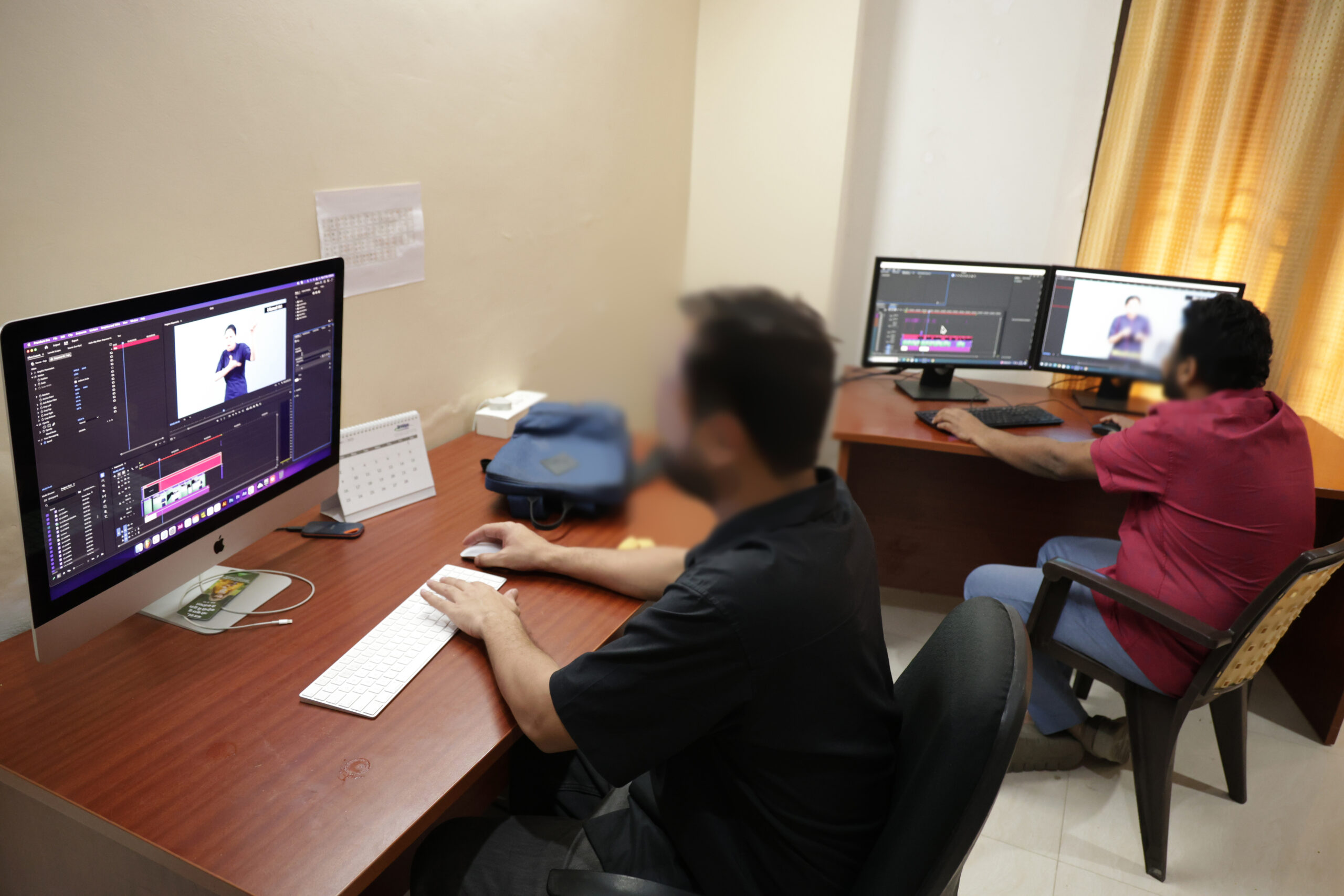 Indian sign language team editing.
