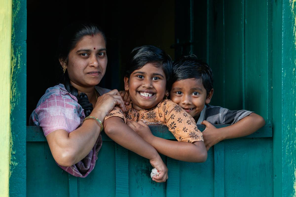 Indian women smiling.