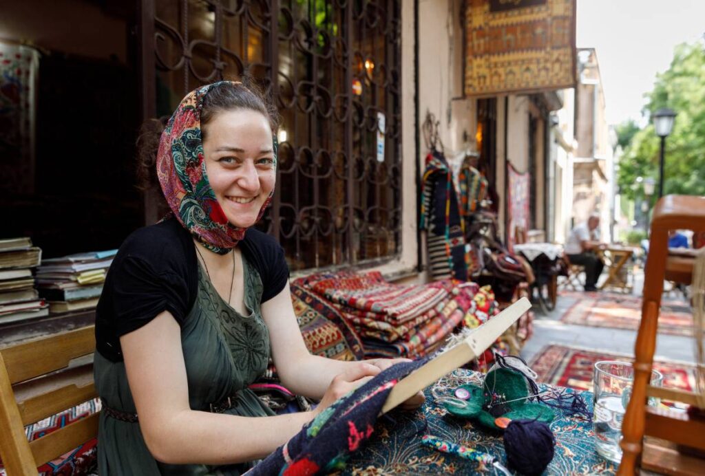 Woman from Georgia smiling.