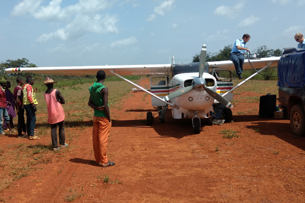 Aviation missionary refueling in Cameroon.
